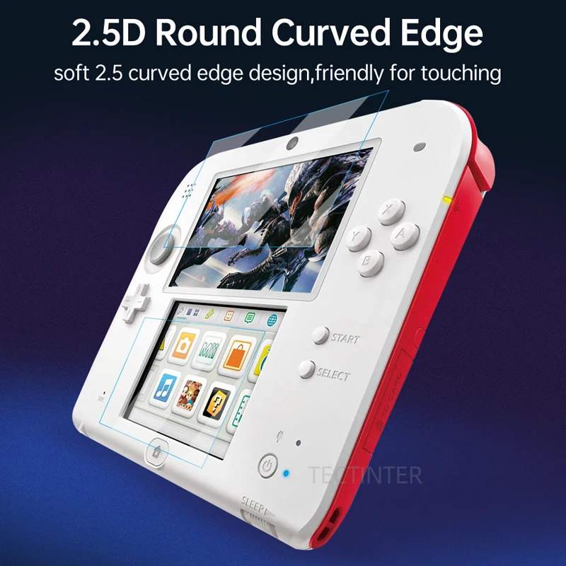 مجموعة واقيات شاشة LCD شفافة لجهاز نينتندو 2DS تعمل باللمس الشفاف لحماية طبقة الختم الأمامية + الخلفية لـ 2DS