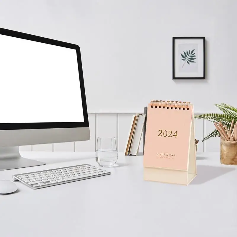 Desktop Standing Calendar, programação diária, notas elegantes Memo, resistente, 2024