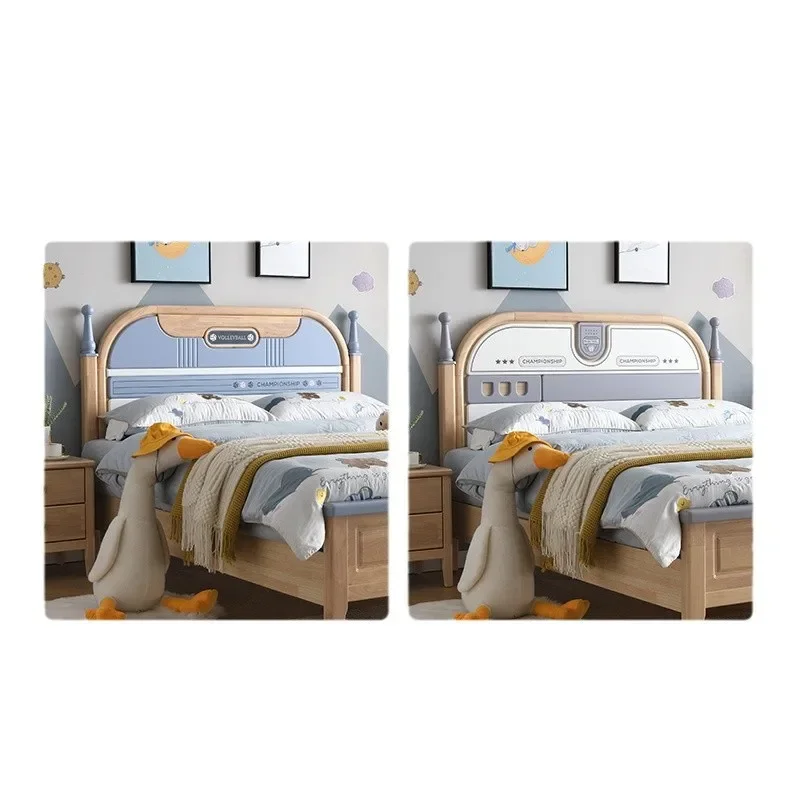 سرير أطفال من الخشب الصلب للشباب من خشب الجوز الاسكندنافي بطول 1.2 متر سرير مفرد بطول 1.5 متر للأولاد والبنات سرير من الخشب الصلب للتخزين #1