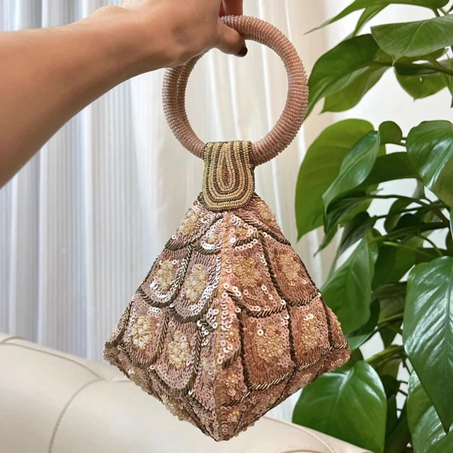 DOYUTIG marka damska indyjska ręcznie wyszywana koralikami torebka ze słonecznikiem błyszczące Rhinestone Hobos Lady Fashion wieczorowa torba imprezowa N026
