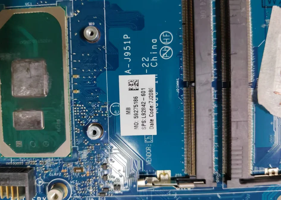 For HP Pavilion 15-DA 15T-DA Laptop Motherboard CPU:I3-1005G1 I5-1035G1 DDR4 L92842-601 L92843-601 LA-J951P full Test