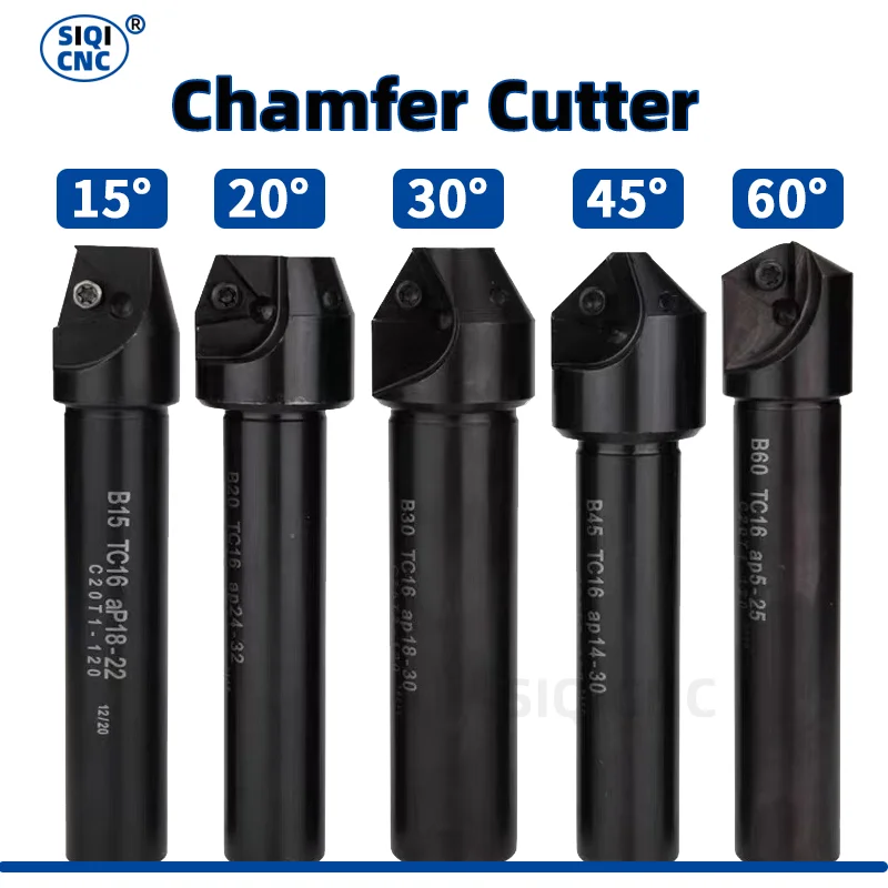 Chamfering cutter Countersink Bar Indexable Chamfer Milling Cutter Tool Holder 30 45 60 Degree TC AP C20-20 C16-16 Spot Drilling