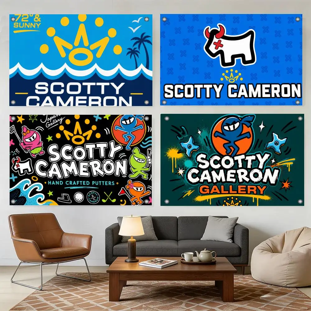 Brand S-Scotty Cameron Flags Home Yard & Garden Decor Banner - Indoor Outdoor Wall Hanging Flag