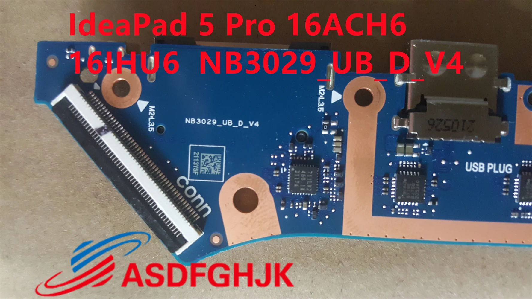 Original For Lenovo Ideapad 5 Pro-16ACH6 16ACH6 5 Pro-16IHU6 POWER BOTTON USB SD Card Reader IO Board NB3029_UB_U_V4 5C50S25201