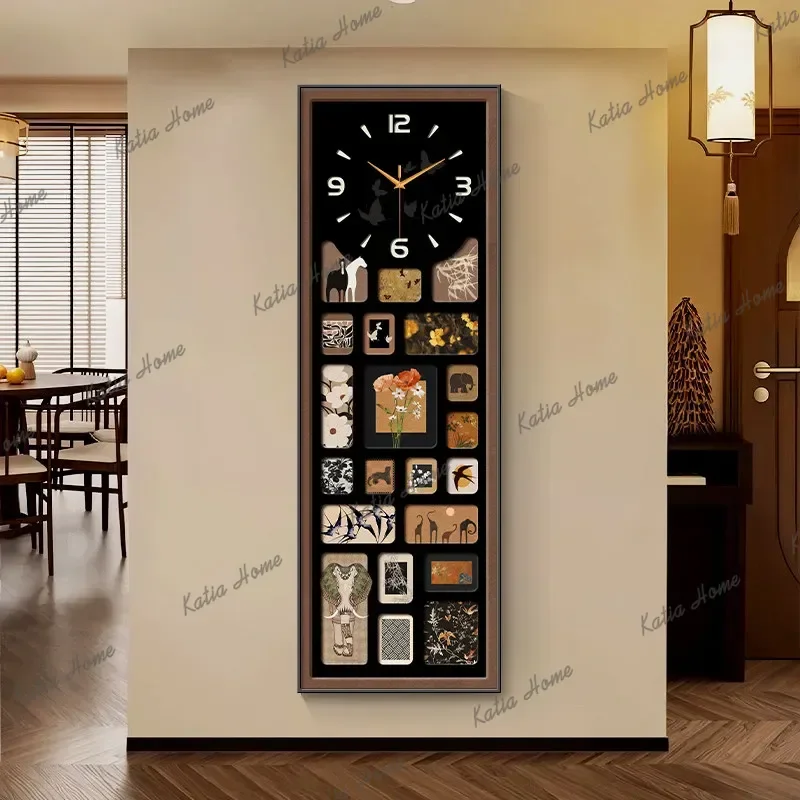Cute Vintage Wall Watch Interior Art Mural Aesthetic Wooden Design Creative Clock Wall Living Room Silent Duvar Home Decorations