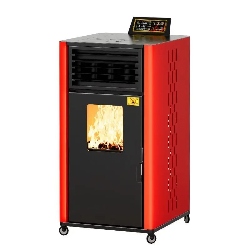 

【Hot】Smart Freestanding Bio-Pellet Fireplace with Real Flame Technology Steel Construction