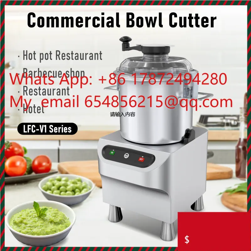 

Factory Price Commercial Electric Vegetables and Meat Food Bowl Chopper Machine Bowl Cutter