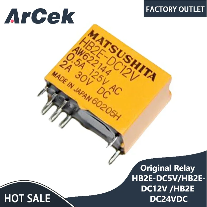 

5PCS 100%Original New Relay HB2E-DC24V HB2E-DC12V HB2E DC24V 5VDC 8PIN AW622244 2A