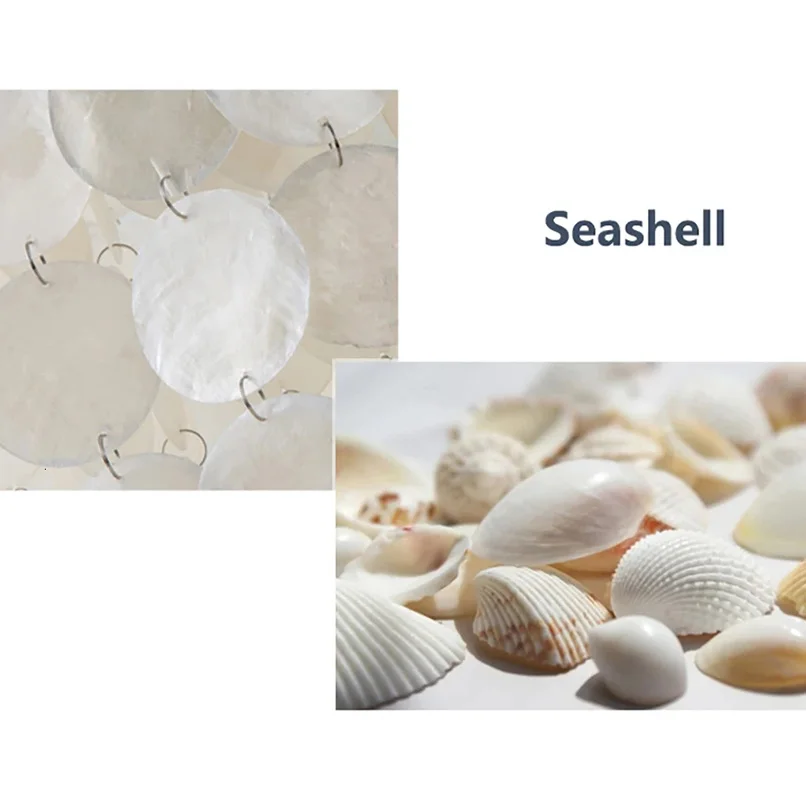 Modern white natural seashell chandelier E27/E26 shell light for kitchen dining room living room bedroom hotel decor home lamp