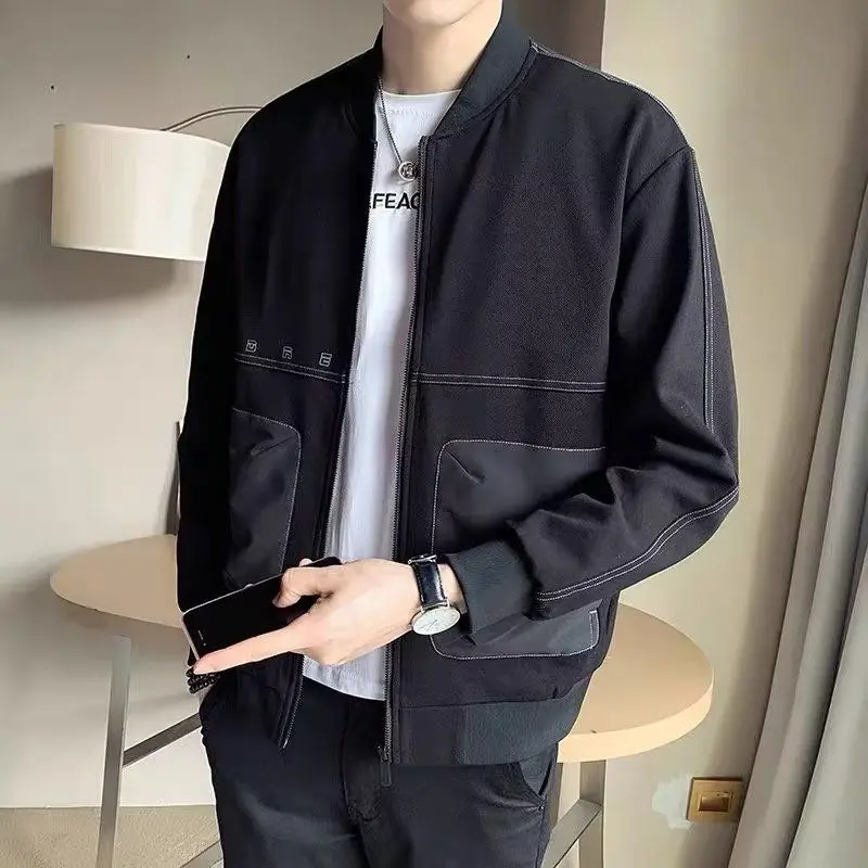 

Casual Baseball Collar Men's Jaet New Autumn Faion Youthful Top Polyester Material Loose Fit Outerwear for Teens