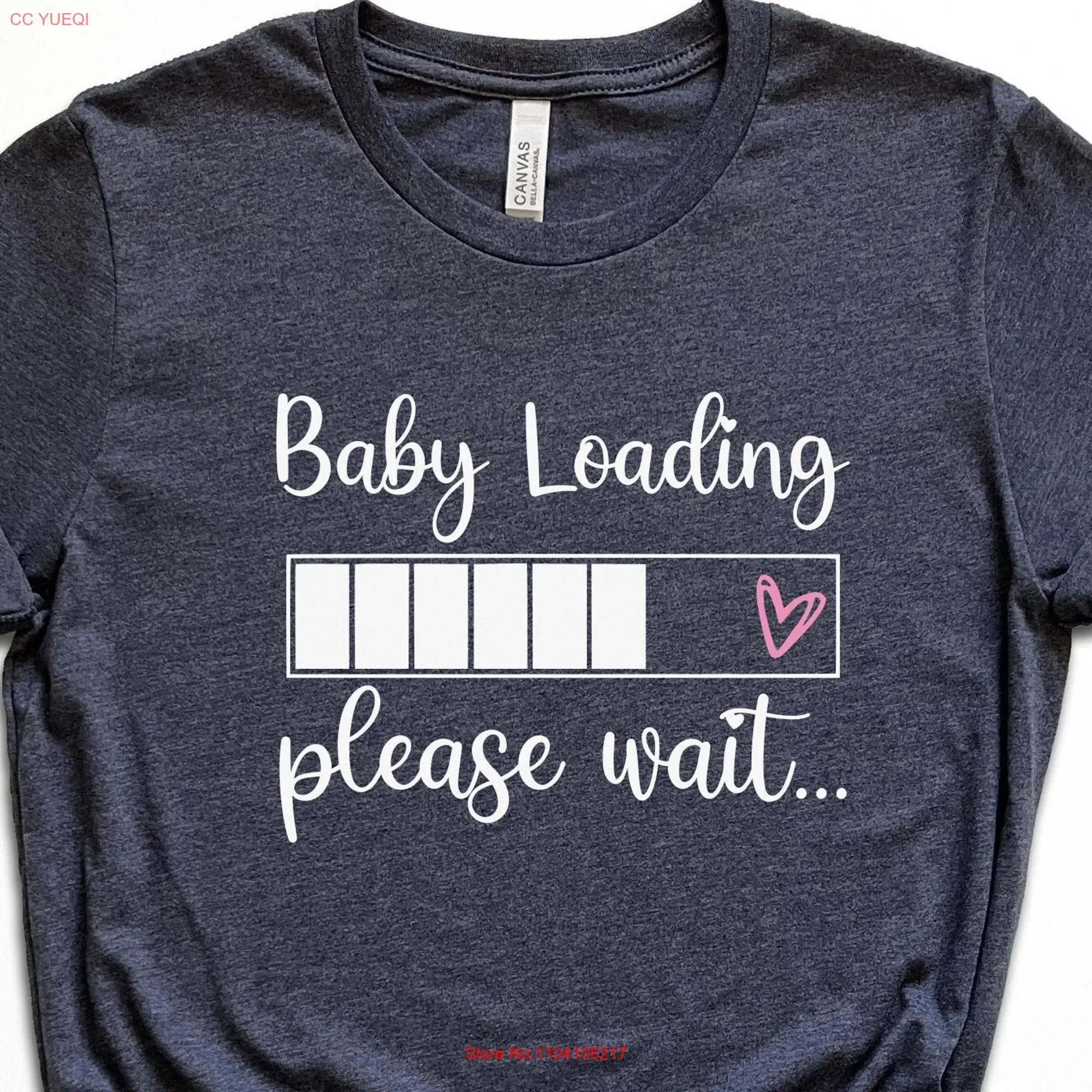 Baby Loading Please Wait Mom To Be T Shirt Pregnancy AnnouncemenT Reveal Funny PregnanT  long or short sleeves