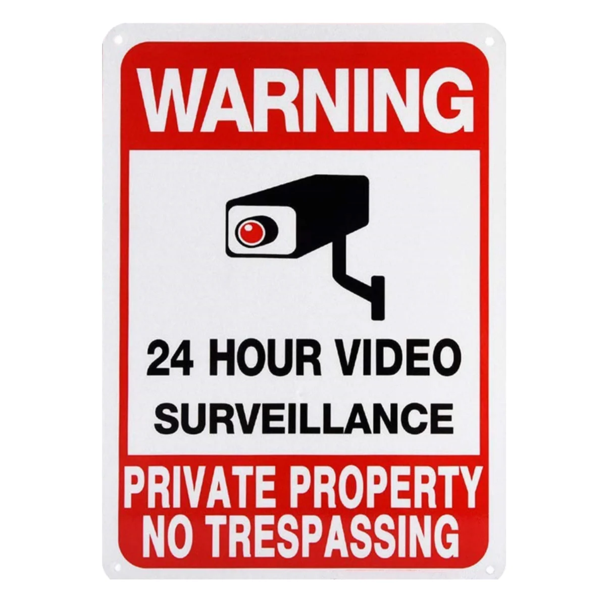 1pcs Warning Metal Sign“Private Property - Trespassers Will Be Prosecuted, 24 Hour Video Surveillance” Tin Sign,Aluminum Sign