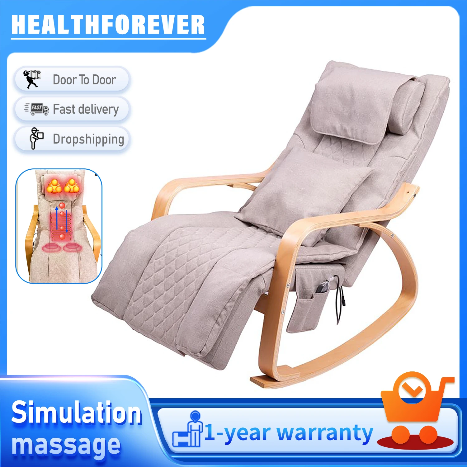 

Cheap Relax Armchairs Sofa Home Rocking Portable Relaxing Vibrating Massage Chair Leisure Beach Sofa Comfortable Rocking Chair