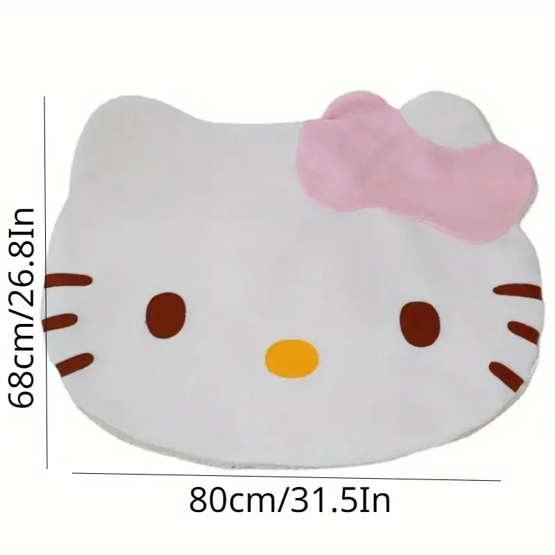 Hello Kitty-Polymères de sol en peluche coordonnants pour la décoration de la chambre, tapis de maison, salon, salle de bain, grande tête, doux,