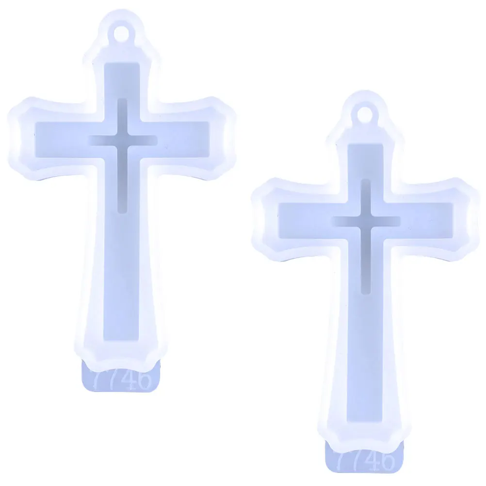 

2pcs Silicone Cross Pendant Mold White Reusable NonStick Easy Jewelry Crafting Supplies Epoxy Casting for Handmade