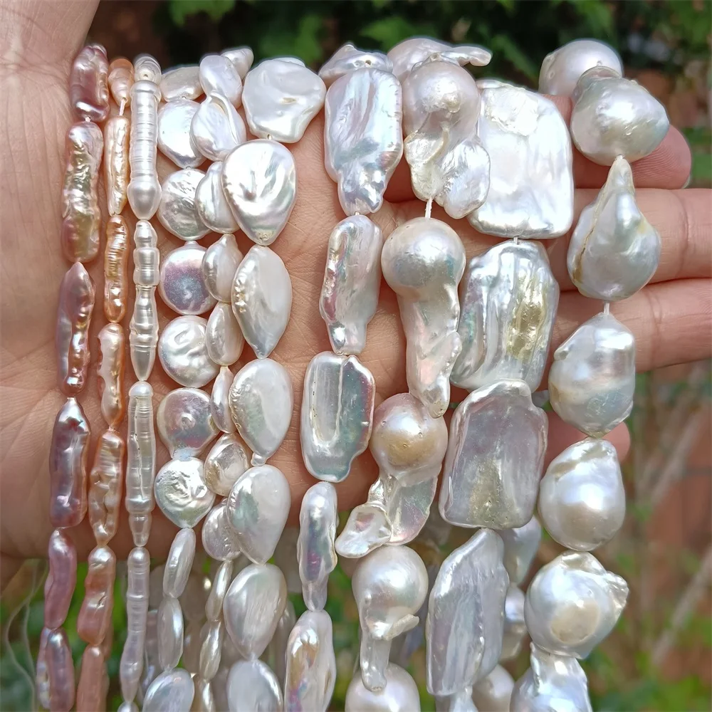 Natural Pearl Irregular Beads Round Square Freshwater Pearl Punch Beads For Jewelry Making Necklace DIY Charm Bracelet Wedding