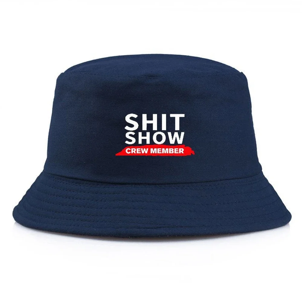 A Unisex Foldable Outdoor Bucket Hat with 'Shut Show' Printed on It, Suitable for Summer Travel and Beach Sun Hats