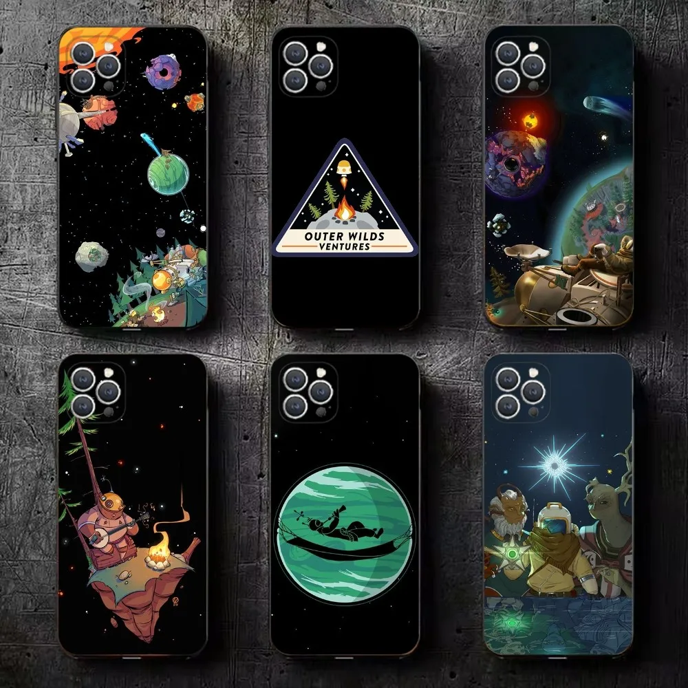 Outer Wilds Game Phone Case For iPhone 16,15,14,13,12,11,Plus,Pro Max,XS,X,XR,SE,Mini,8,7 Soft Silicone Black Cover