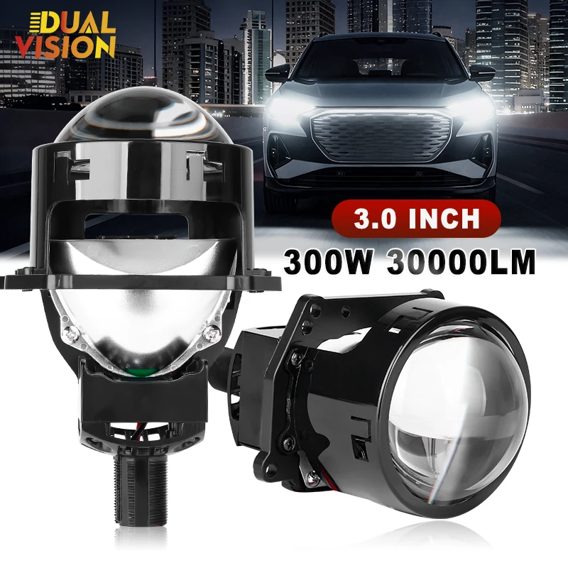 

300W 3 inch Bi-led Lens 30000LM LED Projector Lenses For Hella Headlight H4 H7 9005 9006 High Low Lights Car Motorcycle Retrofit