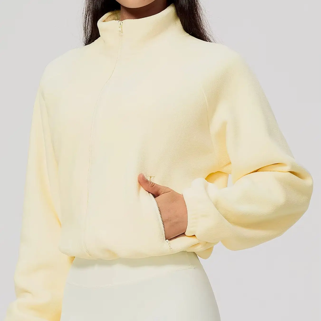 New Olympic Fleece Sports Coats Women's Zipper Stand Collar Loose Casual Short Warm Plush Jacket Women Sports Outdoor Outerwear