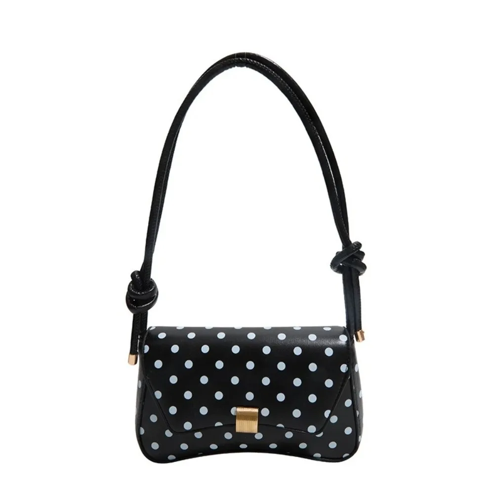 Polka Dot Pattern Flap Underarm Bag Flap Closure Single Shoulder Strap Single Shoulder Bag PU Material Large Capacity