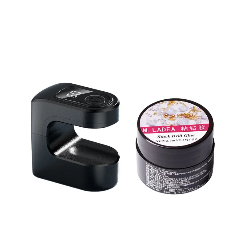 Kit per unghie tutto in uno: lampada a LED e colla diamantata per manicure perfette Essiccatore per unghie Strumenti per polimerizzare la lampada UV Gel per fototerapia staccabile