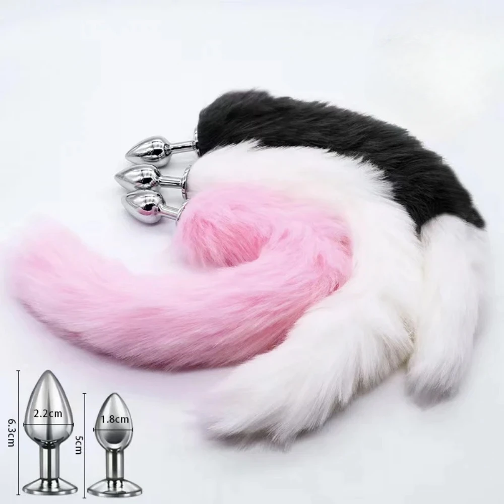 Small 1.8/2.2cm Fox Tail Sex Toys Anal Plug Role-playing Adult Game Couple Training Rabbit Tail Butt Plug Anal Toys for Couple