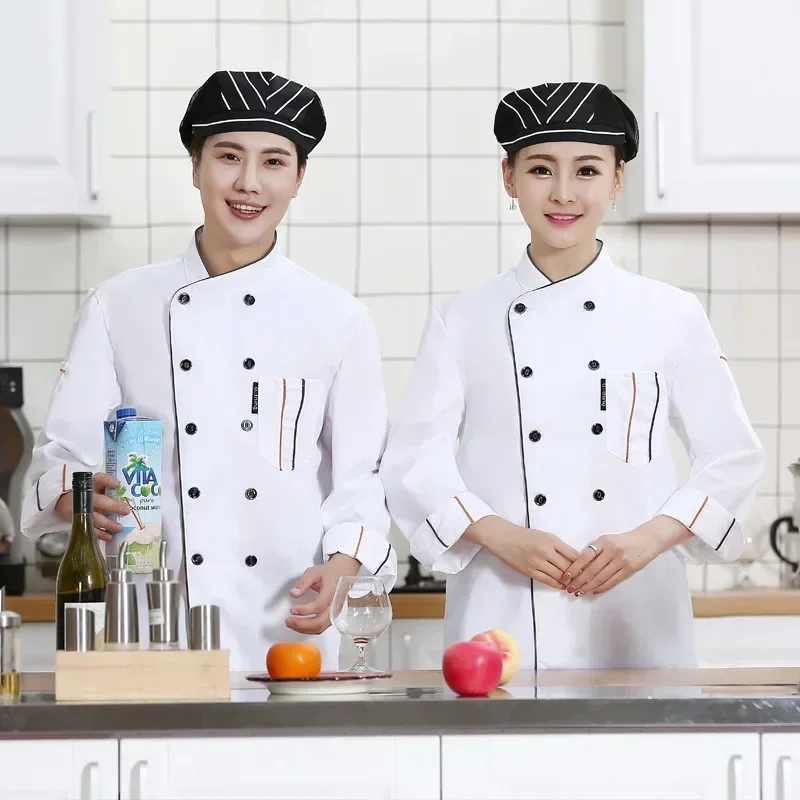 

Cotton Baking Pastry Chef Work Clothes Dessert Shop Restaurant Chef Uniform Spring short-sleeved Clothing for Men and Women