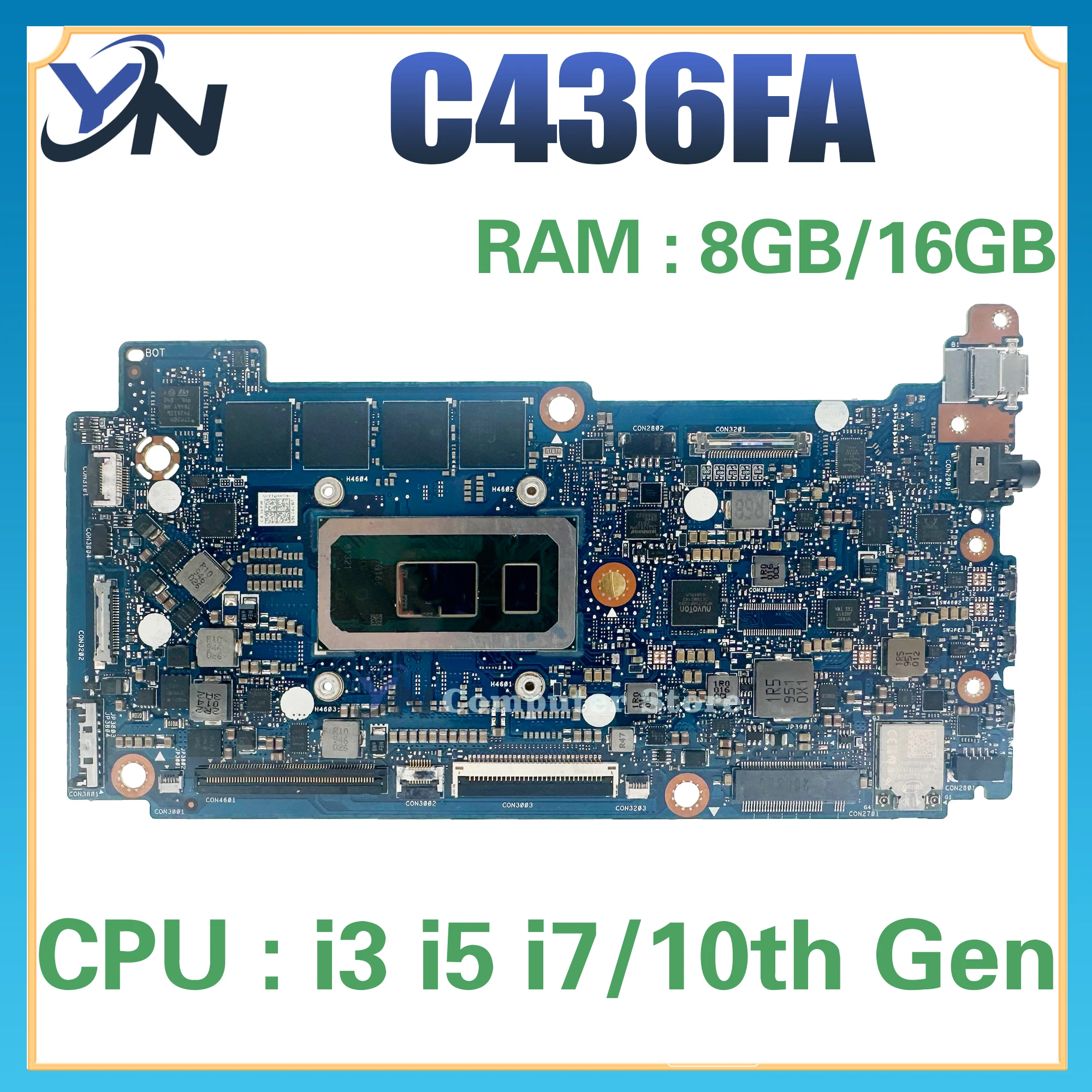 

C436FA Mainboard For ASUS Vivobook C436 C436F Laptop Motherboard i3 i5 i7 10th Gen RAM-8GB/16GB 100% Test Ok