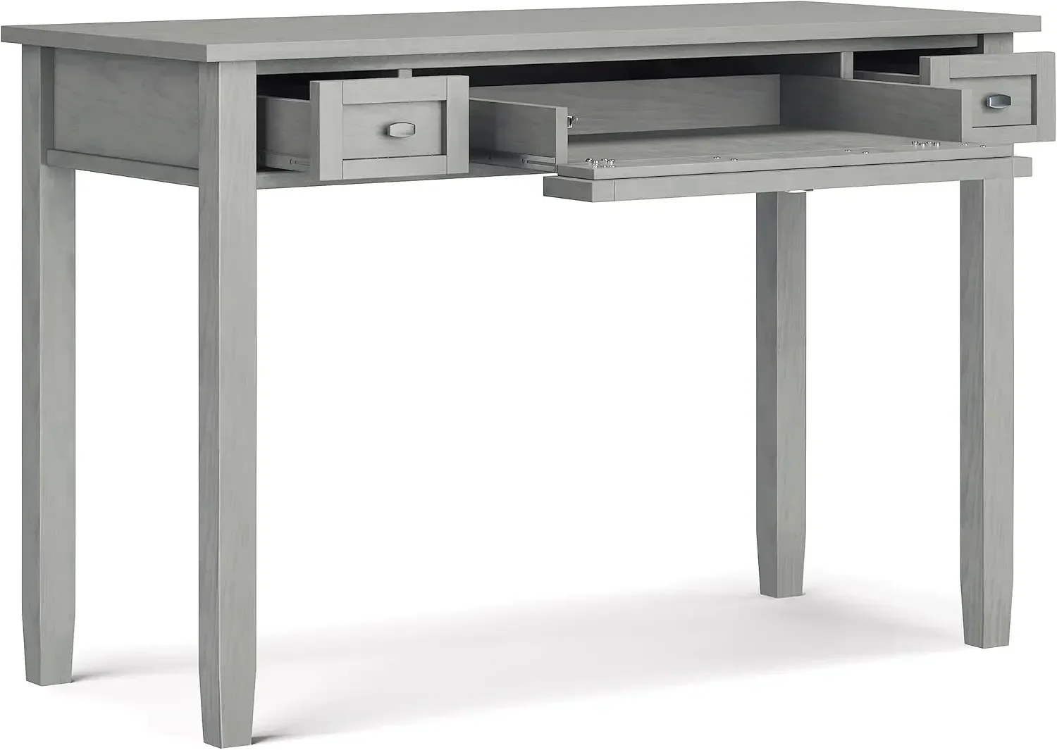 Warm Shaker Solid Wood Transitional 48 Inch Wide Desk in Fog Grey, for The Office Desk, Writing Table, Workstation & Study Table
