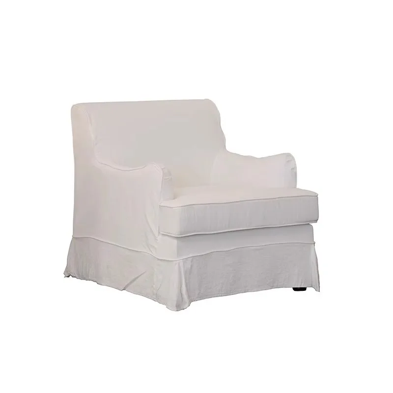 

Wabi Sand Wind Cotton and Linen Sofa Chair Simple Removable and Washable Cream Wind Living Room Homestay Le