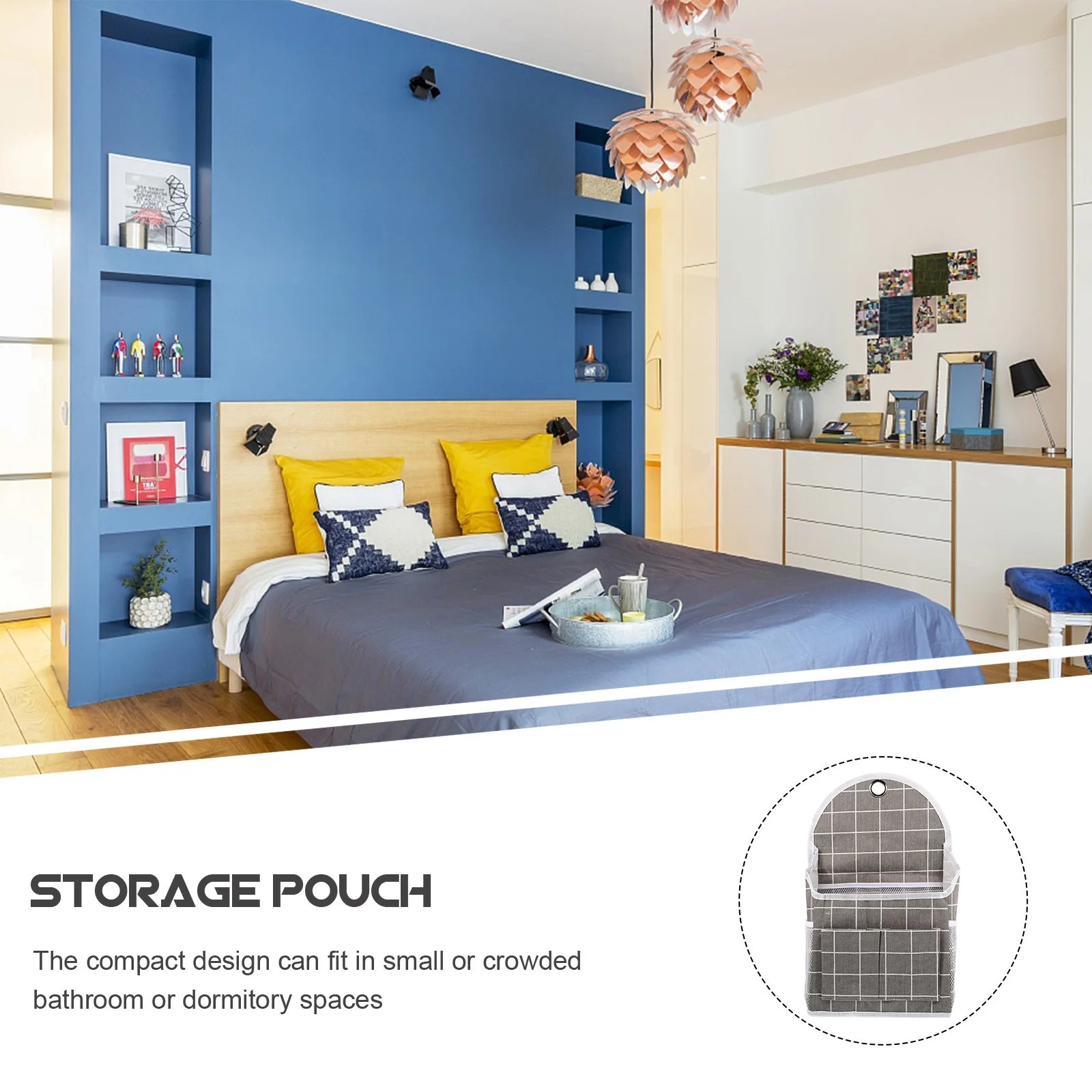 

Bedside Organizer Hanging Storage Bag Multipurpose Pouch Dormitory Hanging Wall Storage Sundries Holder Bedside