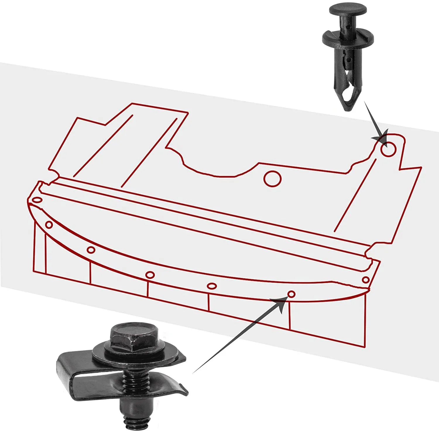 Car Body Bolts & U-nut Clips M6 Engine Under Cover Splash Shield Guard For Nissan QASHQAI Rogue Sport Juke Almera Leaf Frontier