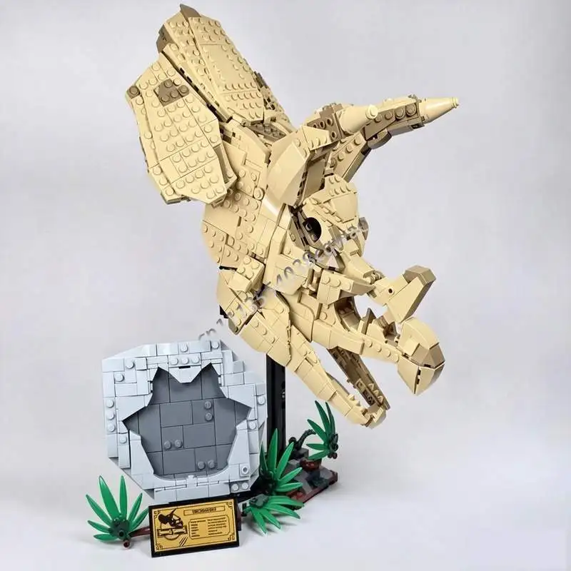 NEW 1297PCS Dinosaur Fossil Triceratops Skull MOC Building Blocks Model Custom DIY Assembly Creative Toy Collection Popular Gift