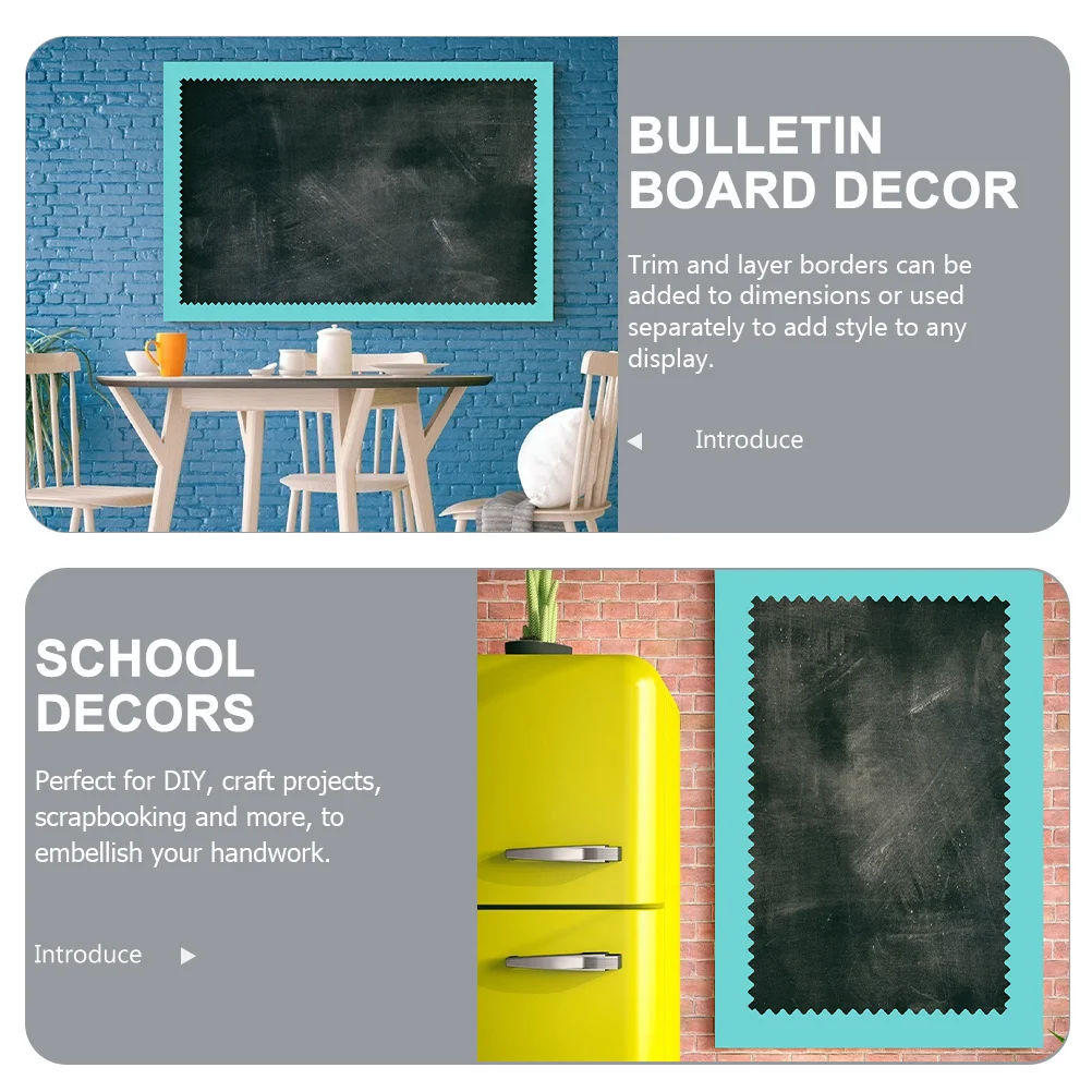 

2 Rolls Bulletin Board Borders Stickers Decorative Border Trim for Classroom Blackboard DIY Crafts Scrapbooking Projects