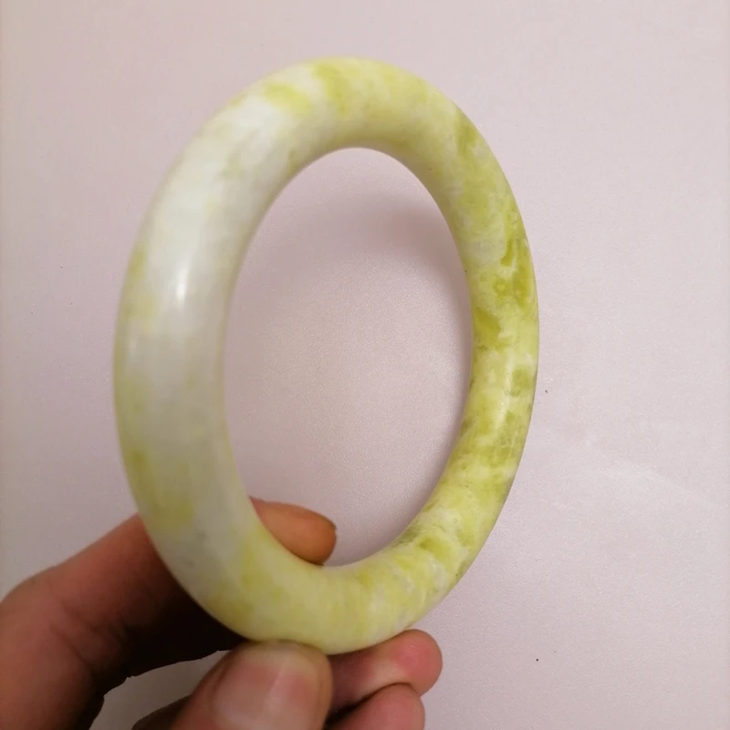 Natural Blue White Hand Carved 70mm Large and Thick Jade Bracelet Arm Bracelet Fashion  Men's and Women's Extra LargeBracelet