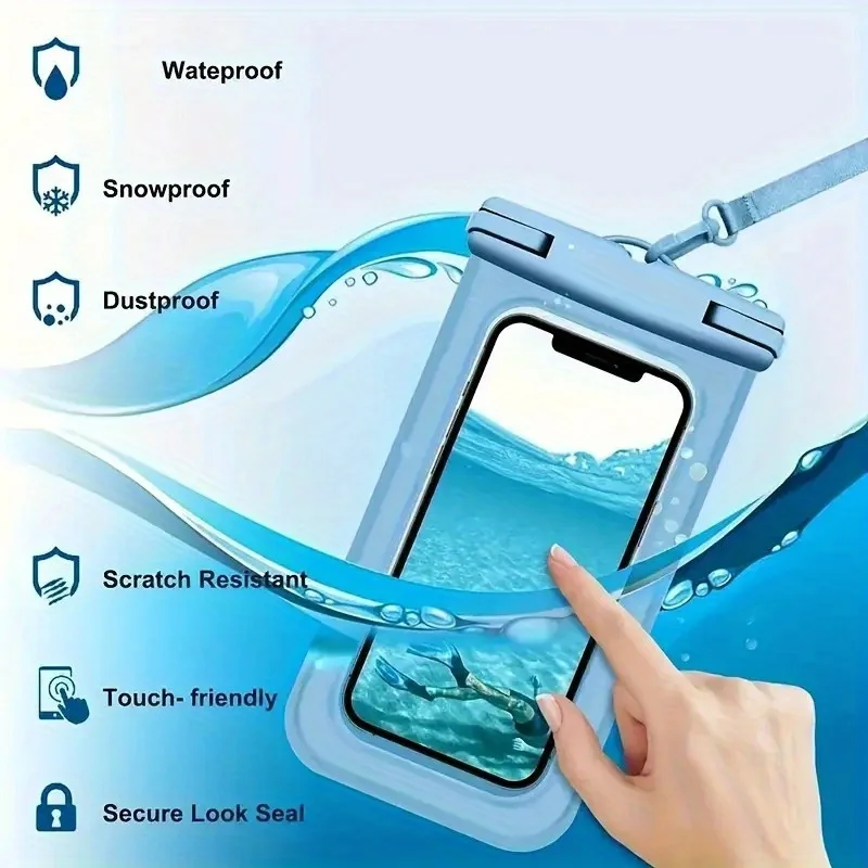 1pc Universal Waterproof Phone Pouch, Touch Screen Transparent for Swimming Diving Surfing, Hot Spring Dry Bag Scuba Gear image 4