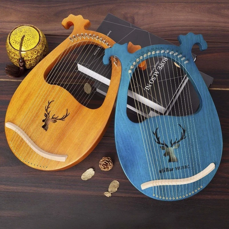 

Solid Wood 16 String Lyre Meditation Portable Harp Children's Harp Small Lira Adult Beginner Professional String Instrument