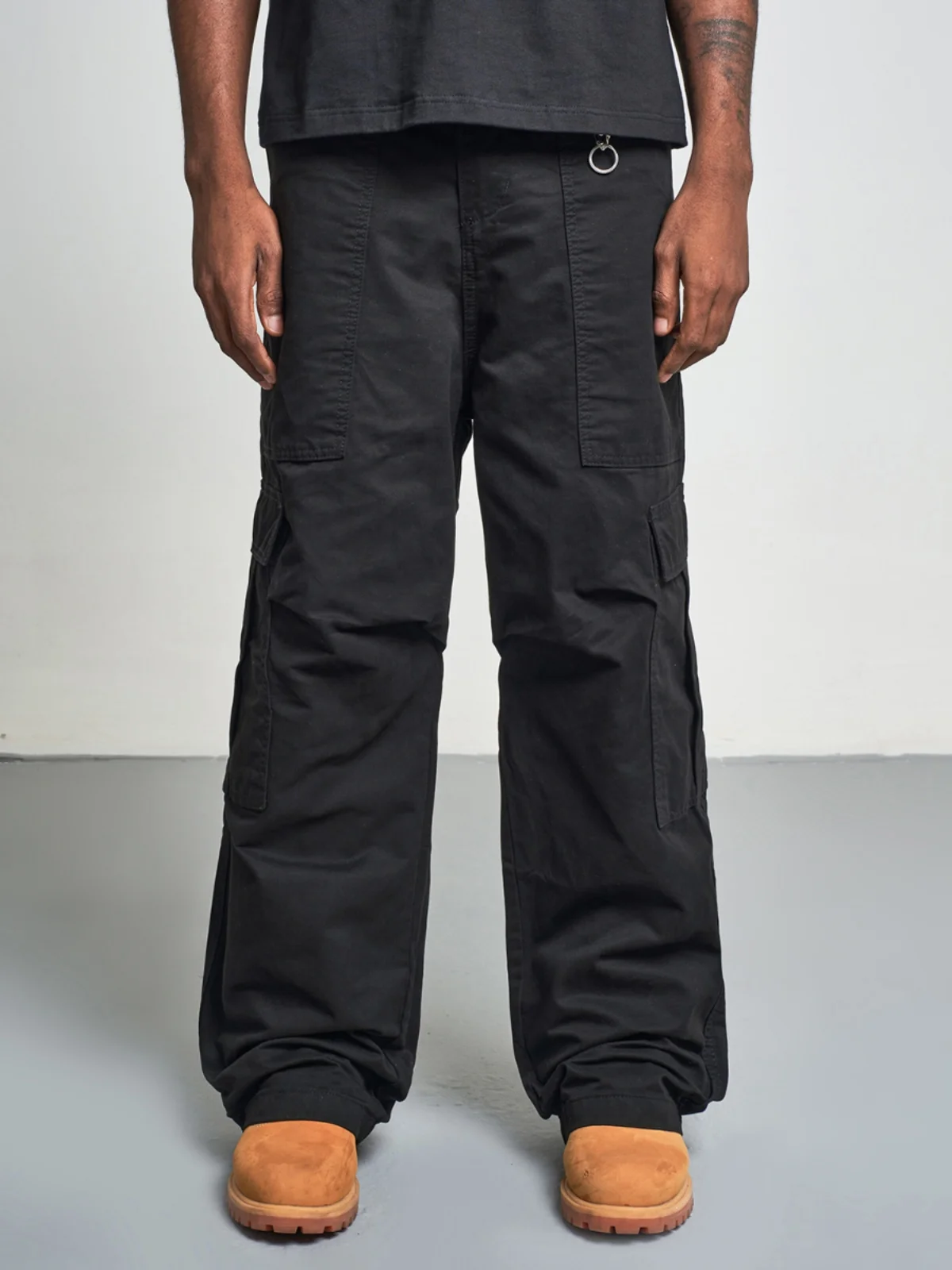 

Модные брюки MT99 с высокой талией, плиссированные, широкие, в стиле рабочей одежды, черные, большие размеры, спортивные повседневные брюки-парашюты для молодежи