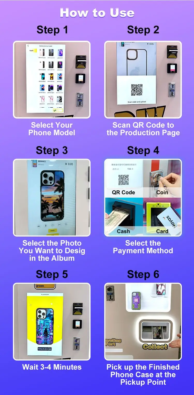 Caiyunjuan Phone Case Printer Vending Machine Vendor Automatic Phone Case Custom Vending Machine Manufacturer