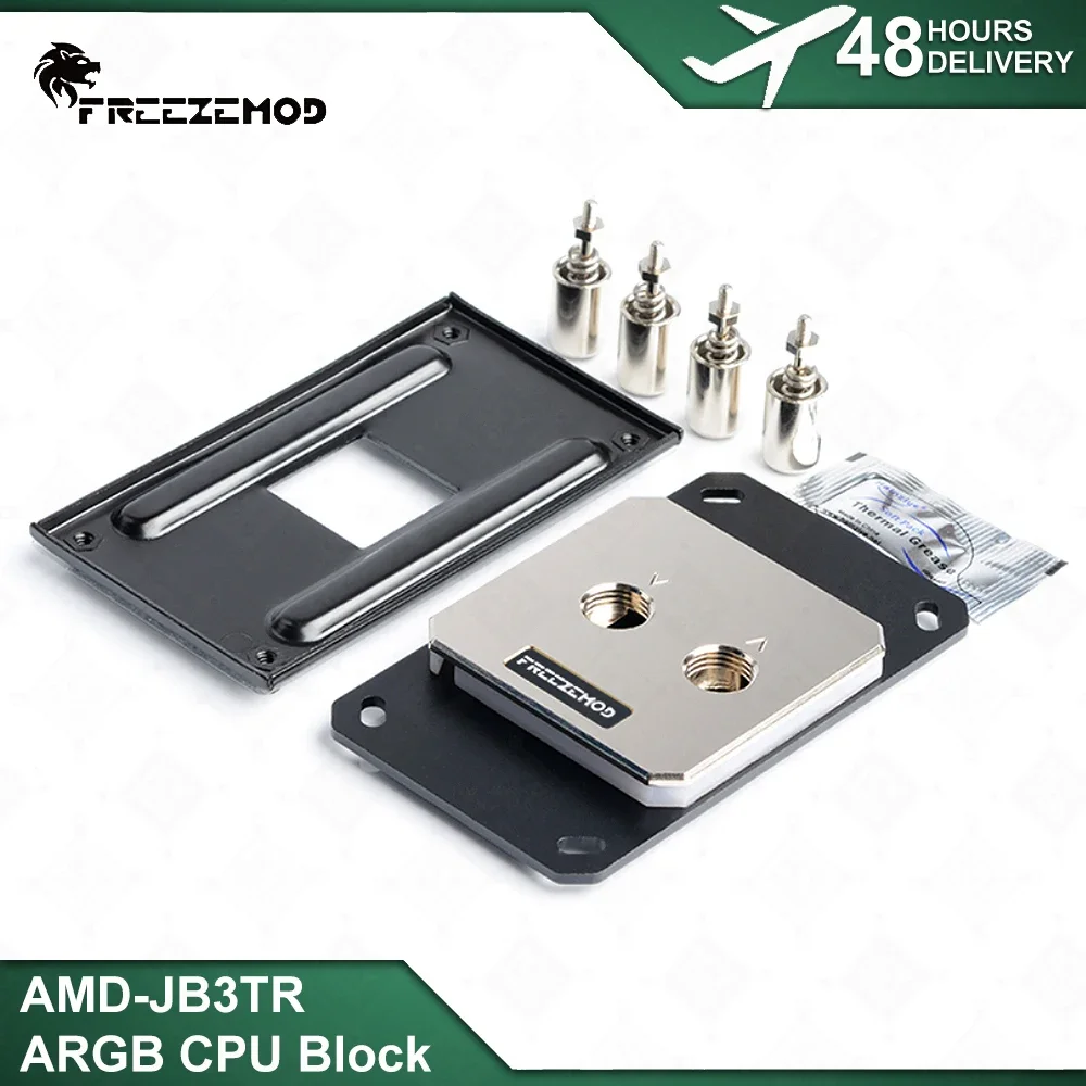 FREEZEMOD Copper CPU Water Cooling Block with Screw Backplate for AMD Ryzen AM2/AM3/AM4 5V3PIN RGB PC Case MOD