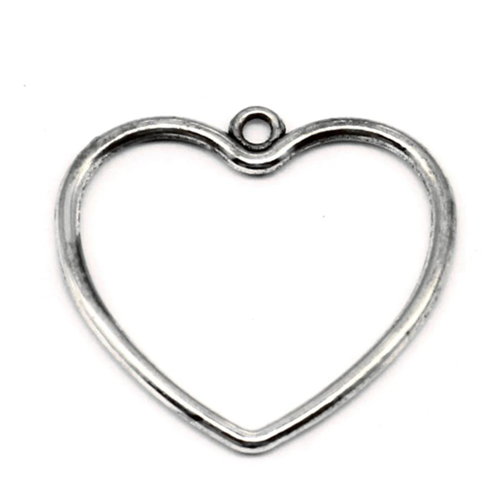 Skeleton Peach Heart Charms Jewellery Making Pendants Craft Supplies Jewelry Making Supplies 29x30mm 10pcs Antique Silver Color