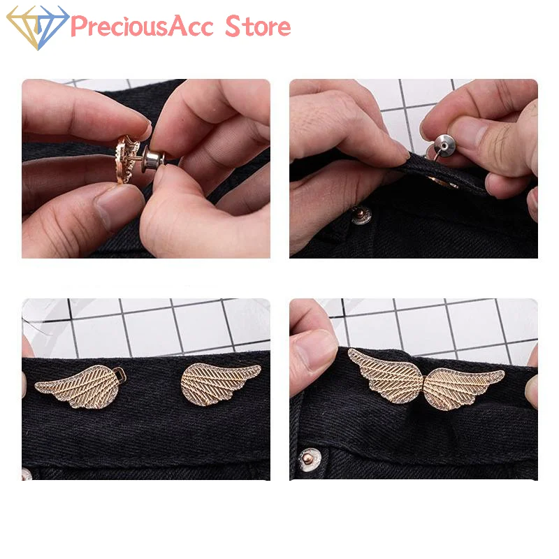 Adjustable Angel Wing Waist Clips Clothing Buckle For Jeans Skirts Pants Fitting Accessory