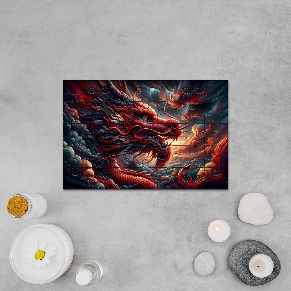 35/150/300/500/1000 قطعة النار التنين صور مخصصة شخصية الضغط الألغاز بازل قطع فسيفساء الألغاز المخصصة في الصور