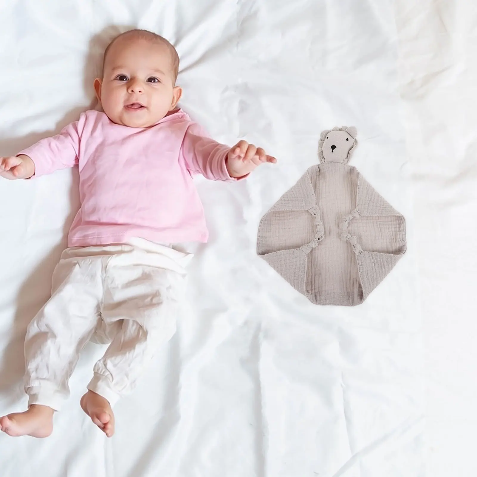 Security Blankets for Babies Soft Crinkle Fabric Comforter Ideal for Newborns Toddlers Cartoon Animal Shape Lightweight