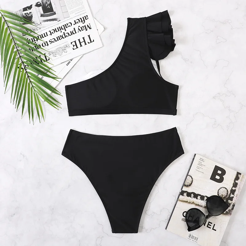 Maillot de bain sexy à volants, taille haute, bikini, ensemble deux pièces, pour femmes, vêtements d'été, pour la plage, pour documents, pour la nuit, 2025