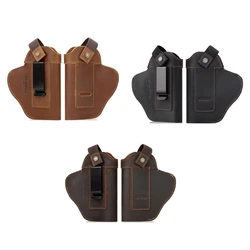 Pistolenholster, wasserdicht, verdeckte Trageholster mit Metallclip, Lederholster für Damen, Herren, Unisex