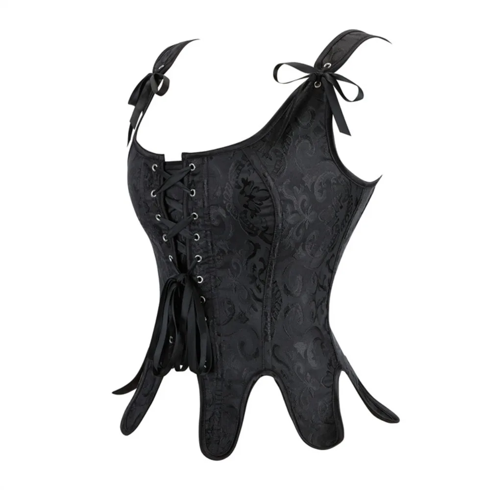 

Medieval Renaissance Corset Women Tops Vintage Bustier Crop Tops Lace Up Corset Black Bodice Tanks Camisole For Women