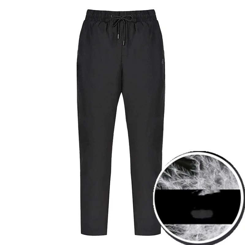 

Men's Winter New Drawstring Thickened Fashion Casual Warm Down Pants Straight White Goose Down Pants