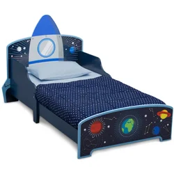 Children Space Adventures Rocket Ship Wood Toddler Bed, Greenguard Gold Certified